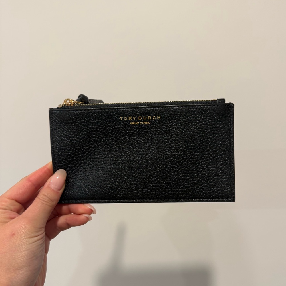 Tory Burch Black Leather Zip Pouch